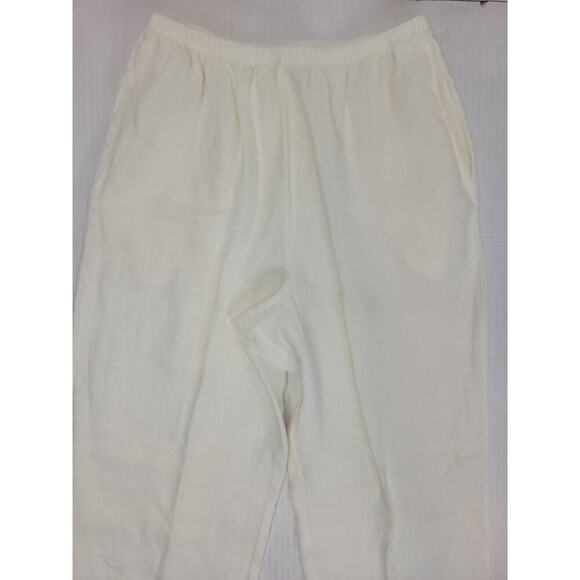 MATCH Brand 100% Linen SET Sz Large Blouse And Pants Ivory Lagenlook Coastal - Picture 8 of 13